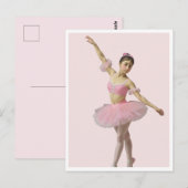Bailarina con tutú rosa briefkaart (Voorkant / Achterkant)