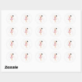 Bailarina de ballet ronde sticker (Vel)