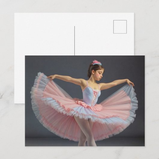 Bailarina desplegando su tutu  briefkaart (Voorkant / Achterkant)