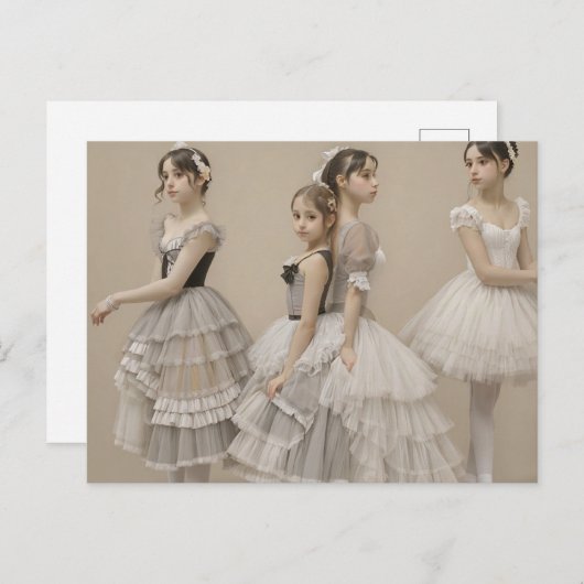 Bailarinas con trajes románticos briefkaart (Voorkant / Achterkant)
