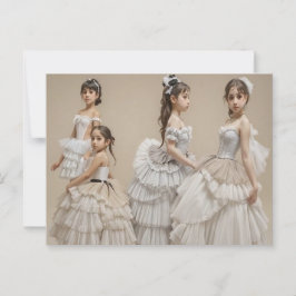 Bailarinas con trajes románticos briefkaart