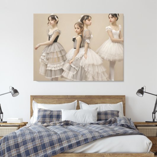 Bailarinas con trajes románticos canvas afdruk (Insitu (Slaapkamer))