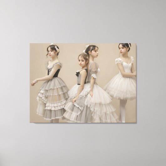 Bailarinas con trajes románticos canvas afdruk (Voorkant)