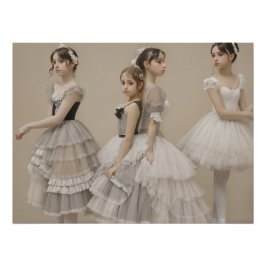Bailarinas con trajes románticos perfect poster