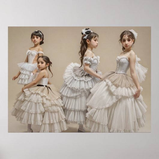  Bailarinas con trajes románticos  Poster (Voorkant)