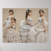  Bailarinas con trajes románticos Poster (Voorkant)