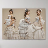 Bailarinas con trajes románticos Poster (Voorkant)