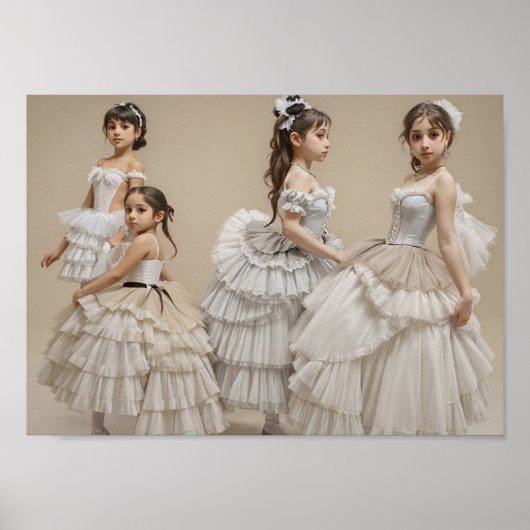  Bailarinas con trajes románticos Poster (Voorkant)