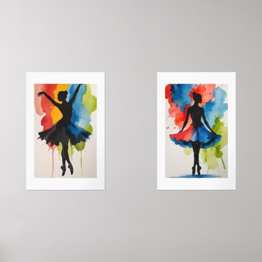 Bailarinas en Acuerla Arte moderno Muurkunst Sets (Voorkant)