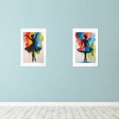 Bailarinas en Acuerla Arte moderno Muurkunst Sets (Houten vloer)