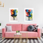Bailarinas en Acuerla Arte moderno Muurkunst Sets (Woonkamer)