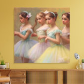 Bailarinas en el estilo de Degas en tonos suaves Canvas Afdruk (Insitu (Woonkamer))