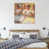 Bailarinas en el estilo de Degas en tonos suaves Canvas Afdruk (Insitu (Slaapkamer))