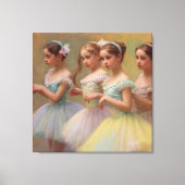 Bailarinas en el estilo de Degas en tonos suaves Canvas Afdruk (Voorkant)