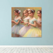 Bailarinas en el estilo de Degas en tonos suaves Canvas Afdruk (Insitu (Houten vloer))