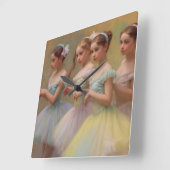 Bailarinas en el estilo de Degas en tonos suaves Vierkante Klok (Hoek)