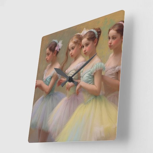 Bailarinas en el estilo de Degas en tonos suaves Vierkante Klok (Hoek)