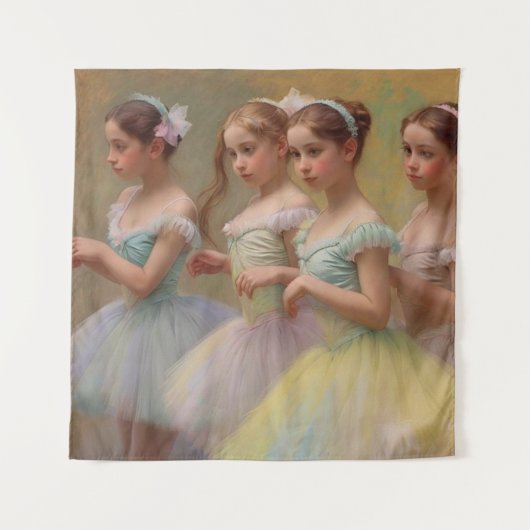 Bailarinas en el estilo de Degas en tonos suaves Wandkleed (Voorkant)