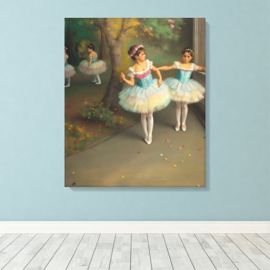 Bailarinas en el estilo romántico canvas afdruk (Insitu (Houten vloer))