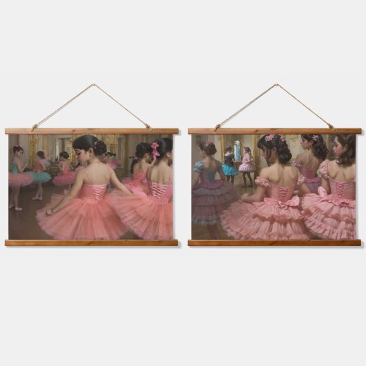 Bailarinas en una gran sala de estilo rocóco hangend wandkleed (Dubbel)