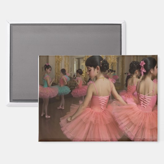 Bailarinas en una gran sala de estilo rocóco magneet (Voorkant / Achterkant)