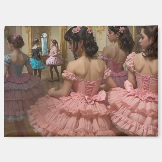 Bailarinas en una gran sala de estilo rocóco magneet (Voorkant)