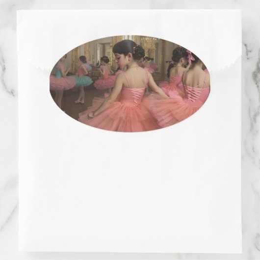 Bailarinas en una gran sala de estilo rocóco ovale sticker (Tas)