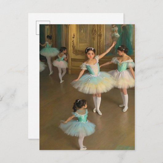 Bailarinas esperando para actuar aankondigingskaart (Voorkant / Achterkant)