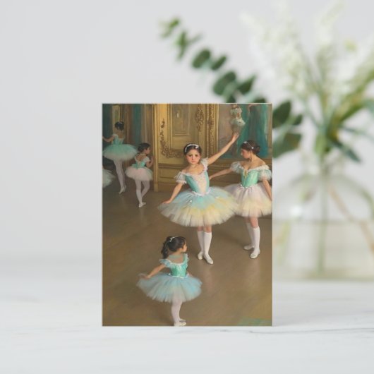 Bailarinas esperando para actuar aankondigingskaart (Staand voorkant)