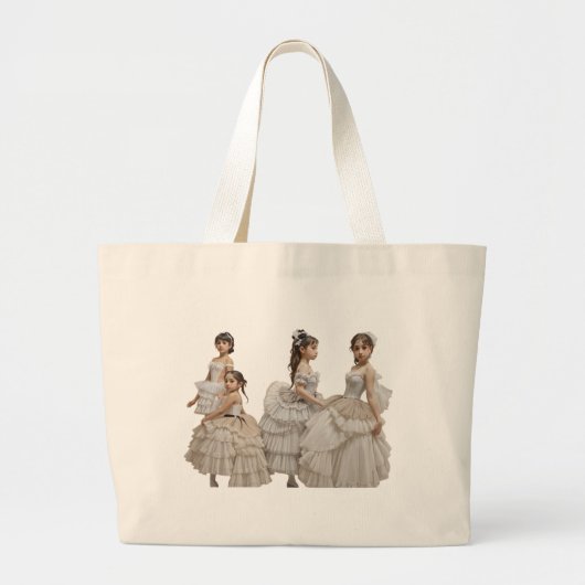 Bailarinas románticas grote tote bag (Voorkant)