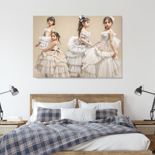 Bailarinas románticas lienzo canvas afdruk (Insitu (Slaapkamer))
