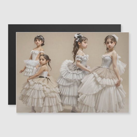 Bailarinas románticas magnetische uitnodiging (Voorkant / Achterkant)
