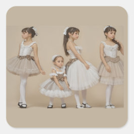 Bailarinas románticas vierkante sticker