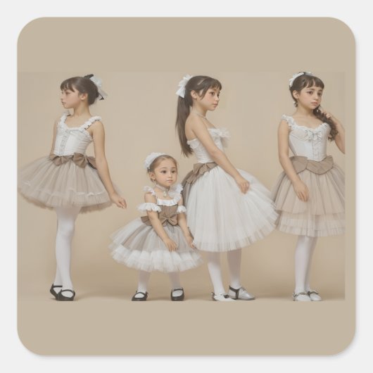 Bailarinas románticas vierkante sticker (Voorkant)