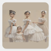 Bailarinas románticas vierkante sticker (Voorkant)