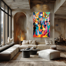 Baile de Gala: Arte Favista con Movimiento y Color Canvas Afdruk