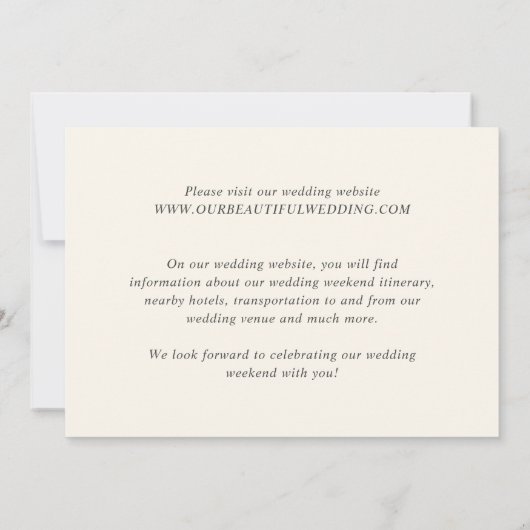 Bailee Cream Modern Wedding Save The Date (Achterkant)