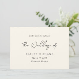 Bailee Cream Modern Wedding Save The Date