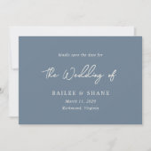 Bailee Dusty Blue Modern Wedding Save The Date (Voorkant)