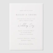 Bailee Modern Wedding Vellum Uitnodigingen (Voorkant)