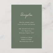 Bailee Olive Green Modern Wedding Informatiekaartje (Voorkant)