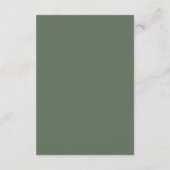 Bailee Olive Green Modern Wedding Informatiekaartje (Achterkant)