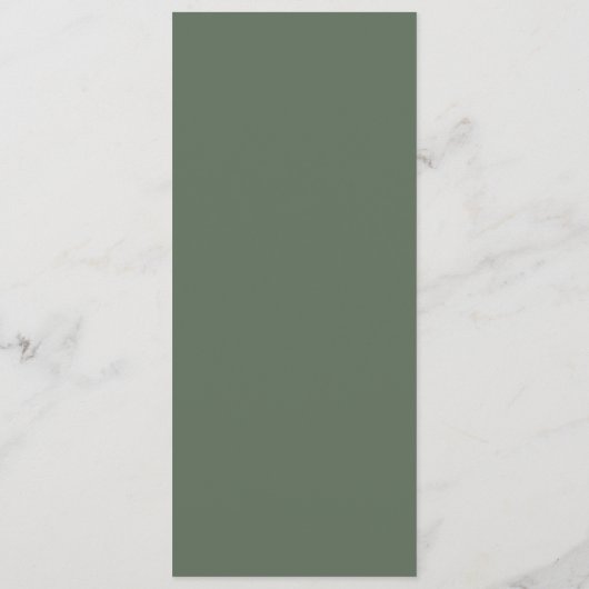 Bailee Olive Green Modern Wedding Menu (Achterkant)