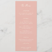 Bailee Peach Moderne bruiloft Menu (Voorkant)