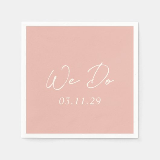 Bailee Peach Moderne bruiloft Servet (Voorkant)