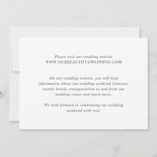 Bailee White Moderne bruiloft Save The Date (Achterkant)