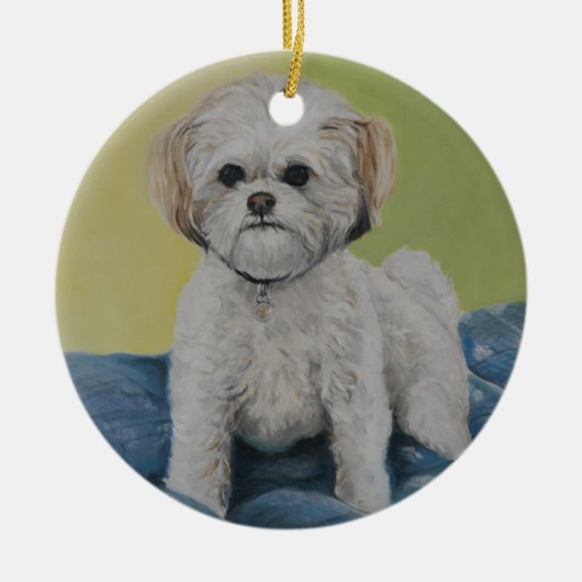 Bailey Bichon/shihtzu Art Ornament (Voorkant)