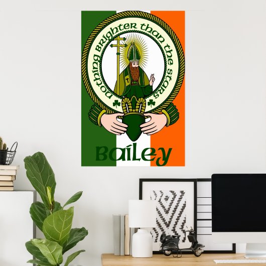 Bailey Clan Motto Poster Print (Thuiskantoor)