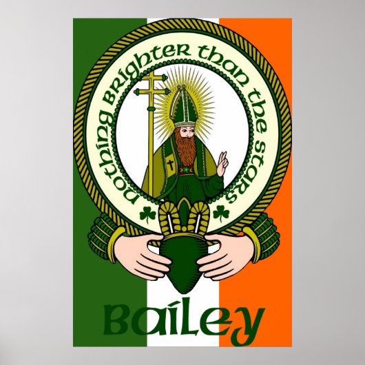 Bailey Clan Motto Poster Print (Voorkant)