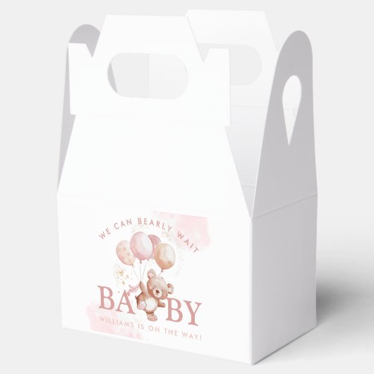BAILEY Pink Barly Wait Teddy Bear Baby shower Bedankdoosjes (Geopend)